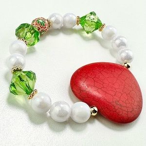 Lady in red bracelet